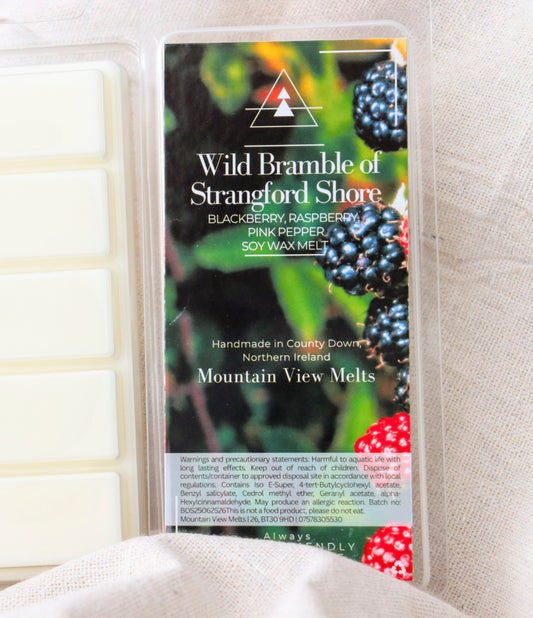 Wild Bramble of Strangford Shore soy wax melt from Mountain View Melts. Handmade in County Down, Northern Ireland