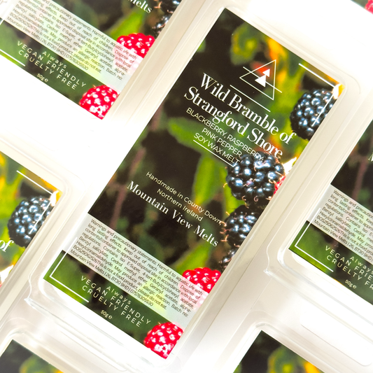 Wild Bramble of Strangford Shore soy wax melt from Mountain View Melts. Handmade in County Down, Northern Ireland