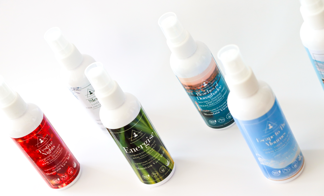White room sprays with colourful designs